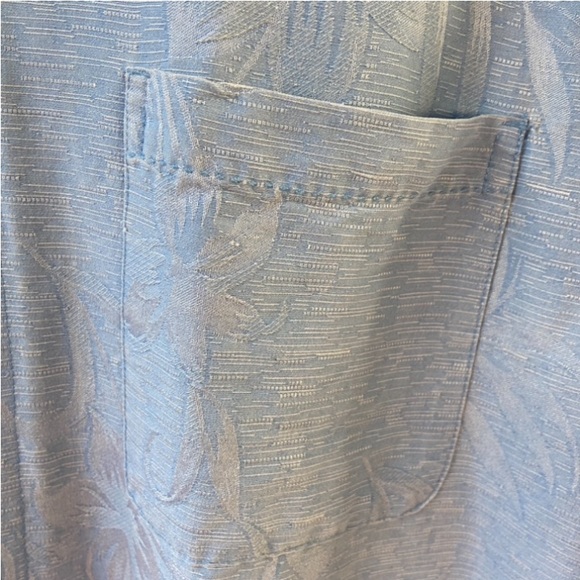 Vintage ISLAND SHORES Blue Floral Hawaiian 100% Silk Men’s Shirt Size L - Picture 14 of 17
